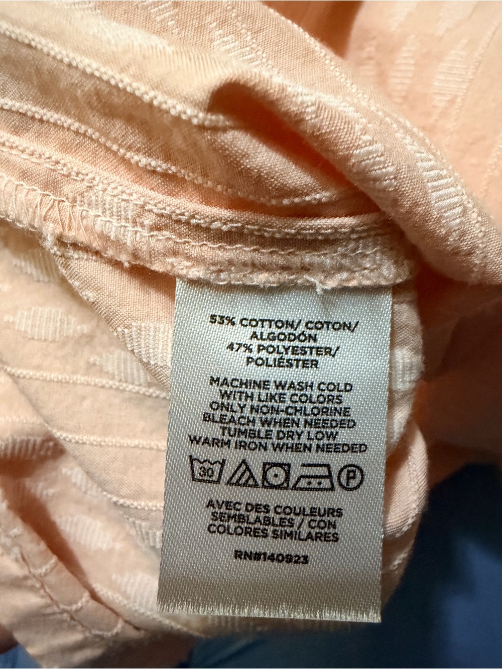 LOFT Peach Textured Ruffle-Neck Blouse - Picture 4 of 4